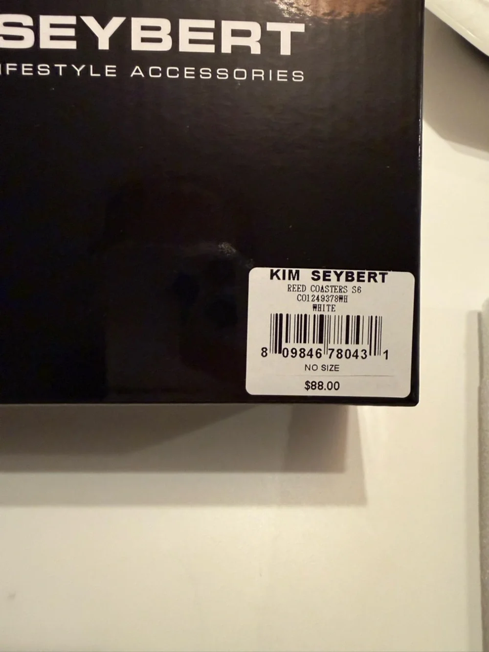 Kim Seybert White Reed Coaster Set of 6 - Picture 2 of 7